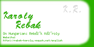 karoly rebak business card